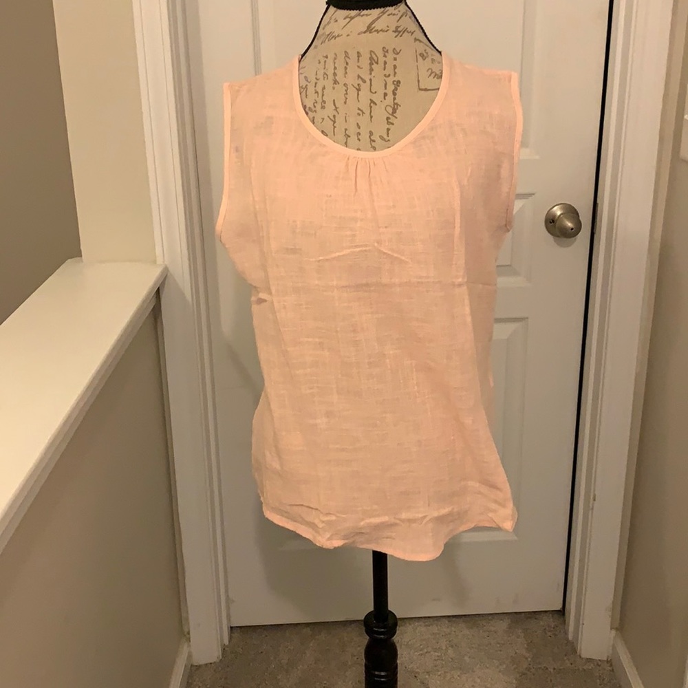 Peach linen/ Cotton top